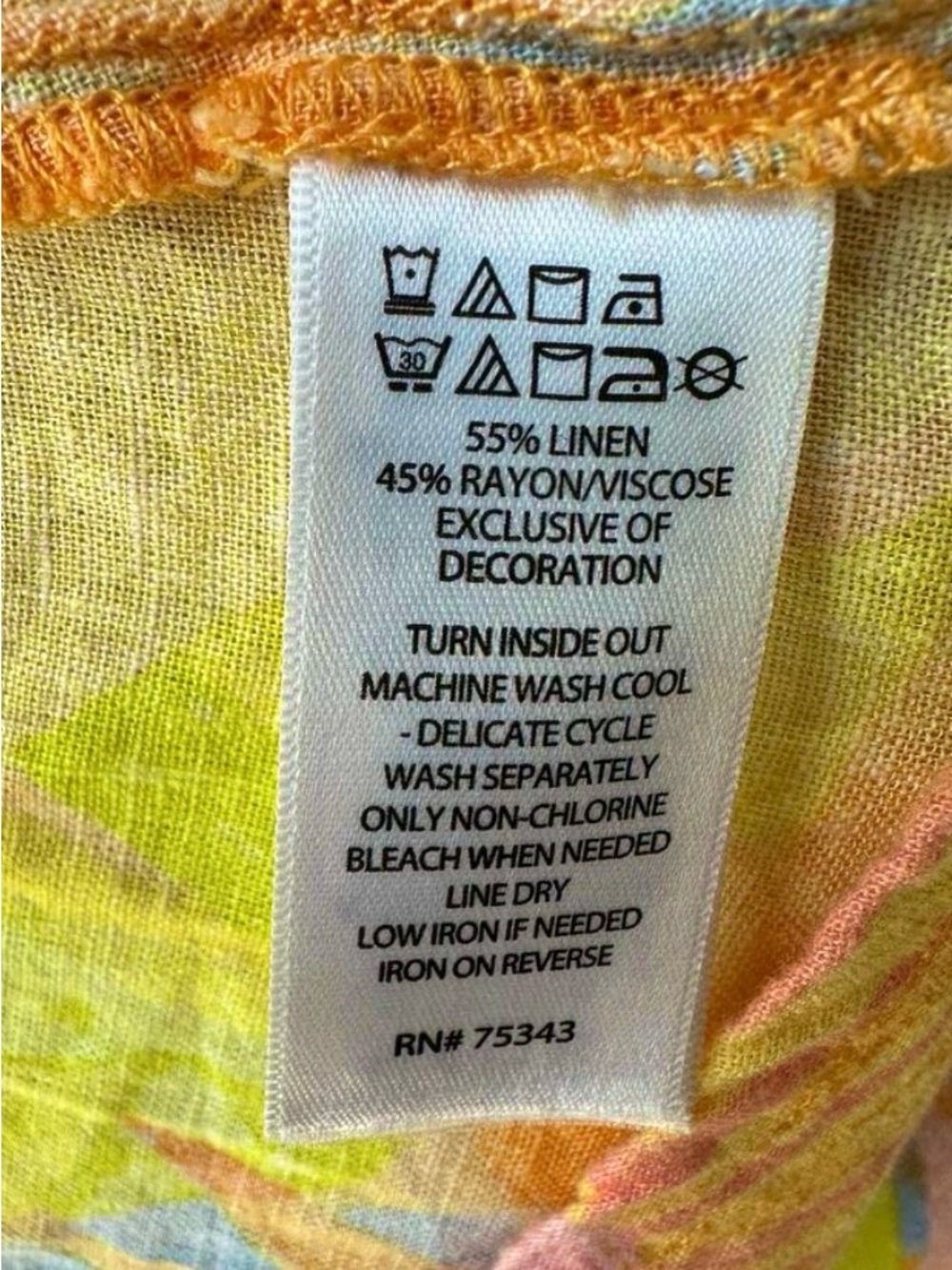 New C&C California linen blend tropical halter dress / swim cover-up - Picture 7 of 7